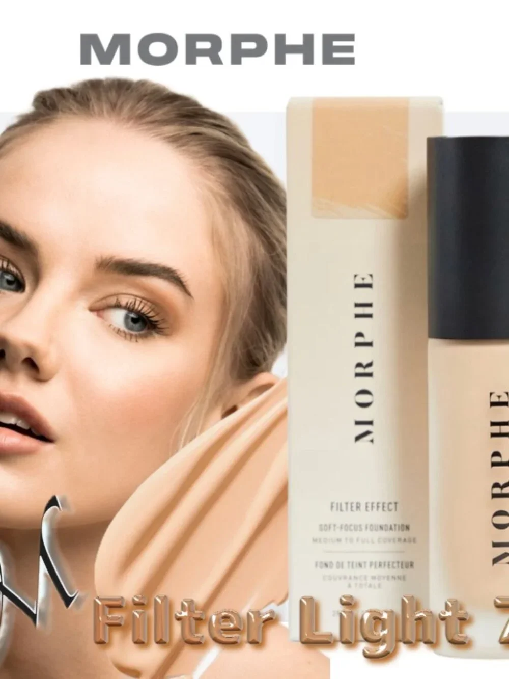 Morphe Filter Effect Soft Focus Foundation ~ Filter Light 7 (Warm) NIB 28ml